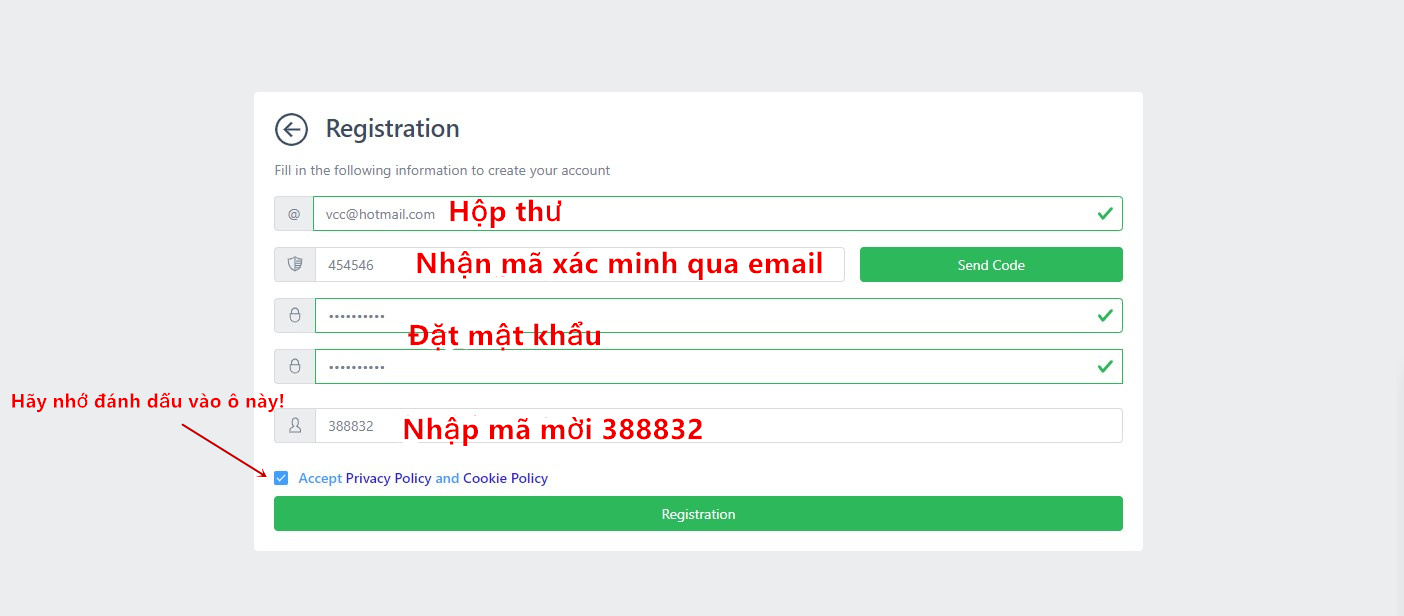 Đăng ký tài khoản FotonCard với mã giới thiệu 388832